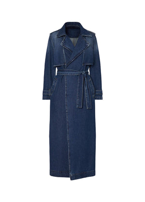 Liu Jo x Elodie Trench Donna Lungo in Denim Blu Y2K Wash UF6503D0398-79158