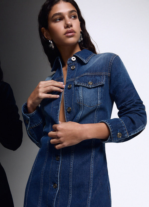 Liu Jo x Elodie Abito Corto Donna in Denim Blu Y2K Wash UF6504D0398-79158