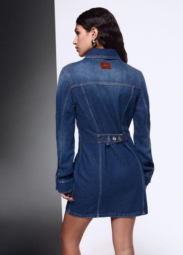 Liu Jo x Elodie Abito Corto Donna in Denim Blu Y2K Wash UF6504D0398-79158