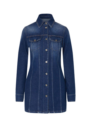 Liu Jo x Elodie Abito Corto Donna in Denim Blu Y2K Wash UF6504D0398-79158