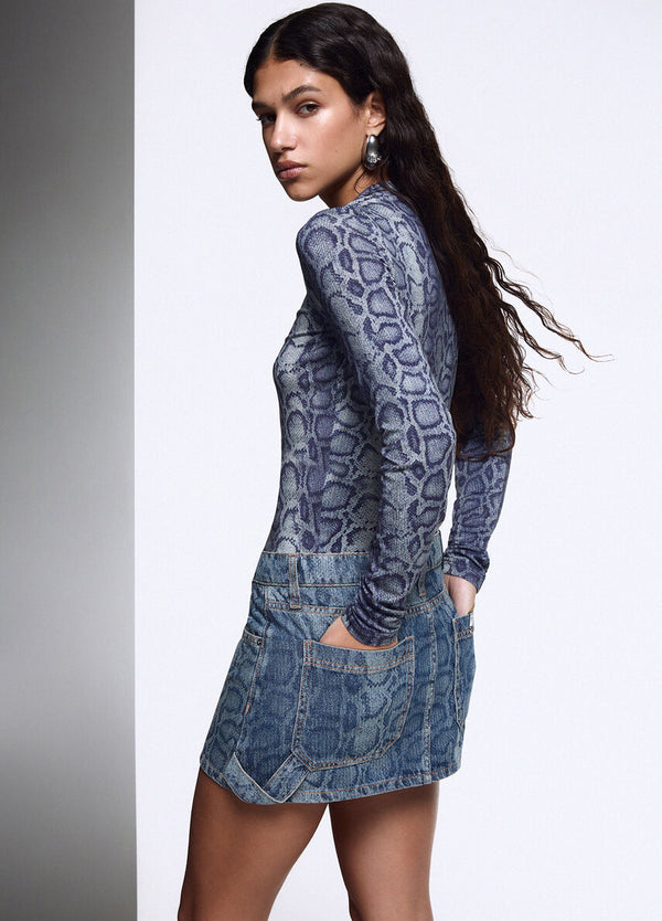 Liu Jo x Elodie T-Shirt Donna Manica Lunga Snake UF6515J1624-L9681