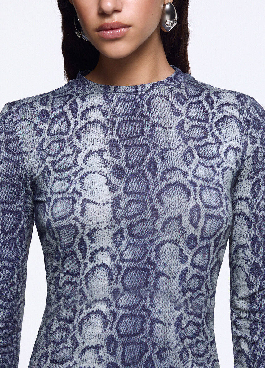 Liu Jo x Elodie T-Shirt Donna Manica Lunga Snake UF6515J1624-L9681