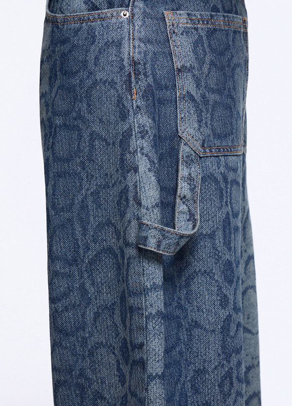 Liu Jo x Elodie Pantalone Work Donna in Denim Blu Animalier UF6519D0397-79154