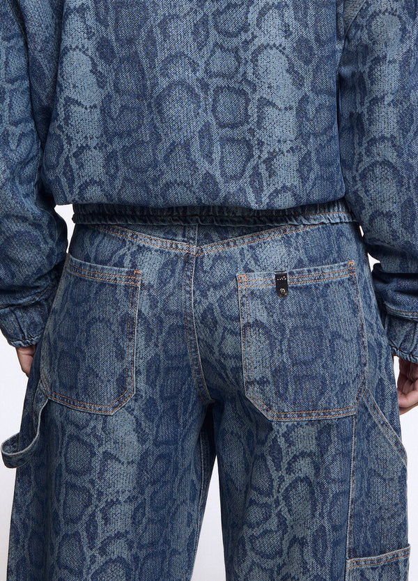 Liu Jo x Elodie Pantalone Work Donna in Denim Blu Animalier UF6519D0397-79154