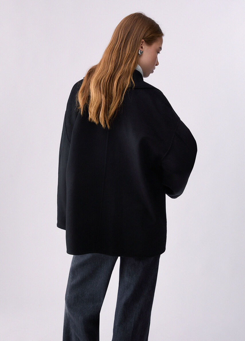 Liu Jo Cappotto Corto Donna Nero in Lana con Cintura WF6005T677A-22222