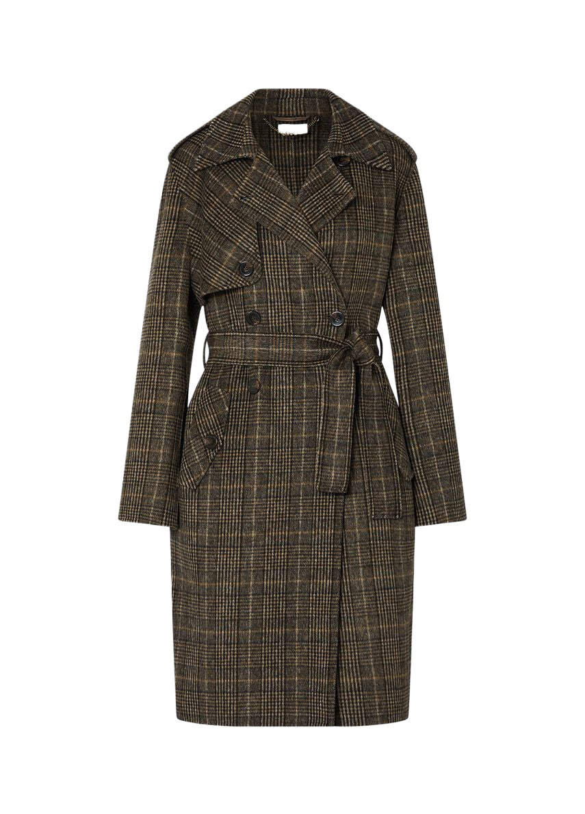 Liu Jo Cappotto Donna Cammello Check a Quadri con Cintura WF6006T677A-S9072