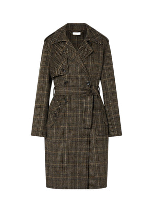 Liu Jo Cappotto Donna Cammello Check a Quadri con Cintura WF6006T677A-S9072