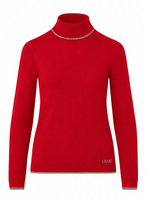 Liu Jo Dolcevita Donna Basic Fit Scarlet con Dettagli Lurex WF6013MS49I-92033