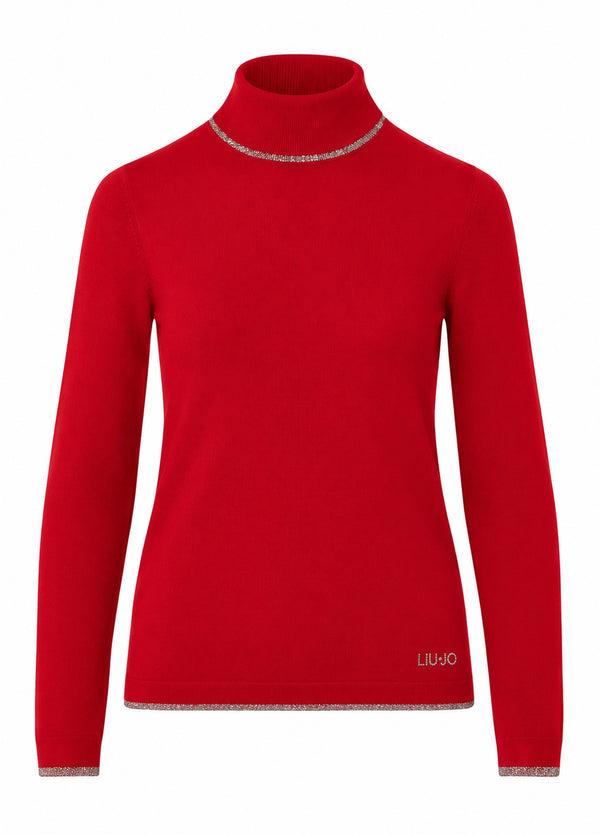 Liu Jo Dolcevita Donna Basic Fit Scarlet con Dettagli Lurex WF6013MS49I-92033