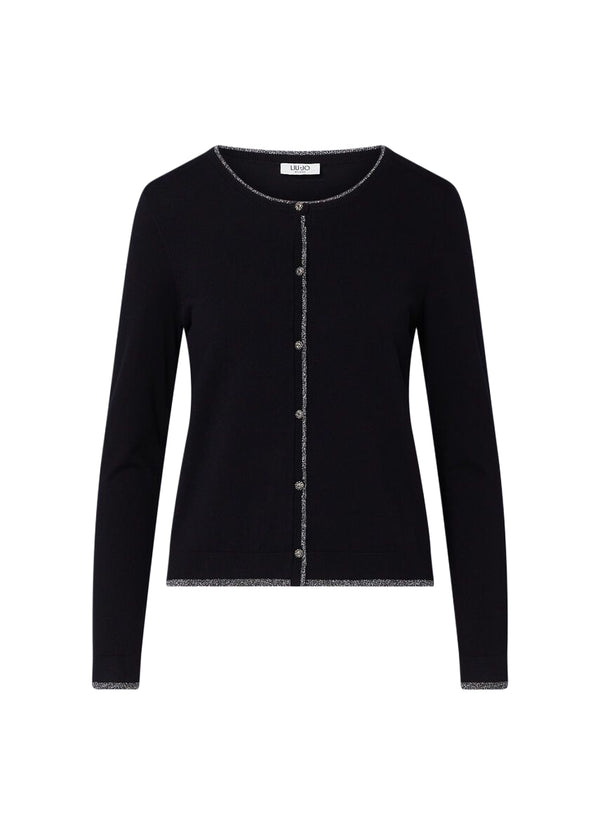 Liu Jo Cardigan Donna Nero Maglia Aperta Maniche Lunghe WF6014MS49I-22222