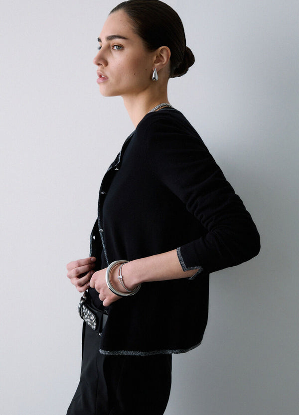 Liu Jo Cardigan Donna Nero Maglia Aperta Maniche Lunghe WF6014MS49I-22222