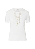 Liu Jo T-Shirt Donna Slim Fit Bianca Liu Jo Chains WF6079JS923-Q9698
