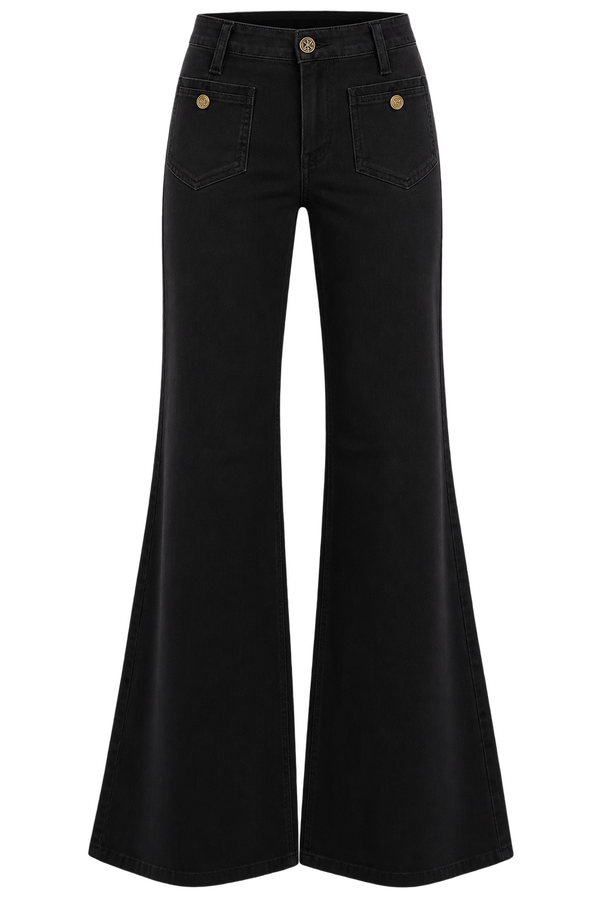 Liu Jo Jeans Flare Donna a Vita Alta Nero WF6126T709A-22222