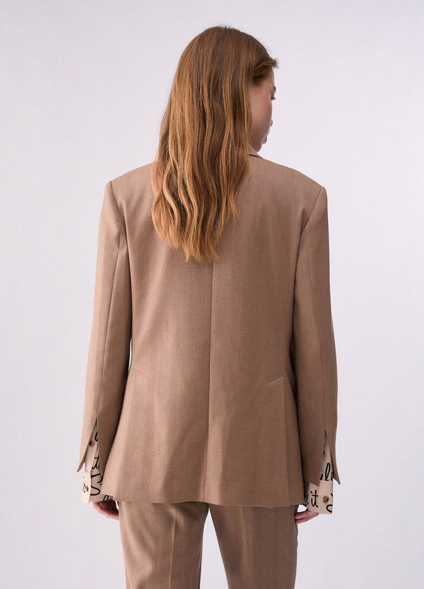 Liu Jo Blazer Donna Camel Resca Mix con Dettagli Logo WF6211T732A-L9179