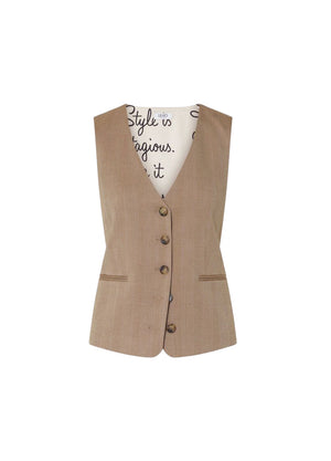 Liu Jo Gilet Donna Sartoriale Camel Resca Mix WF6213T732A-L9179