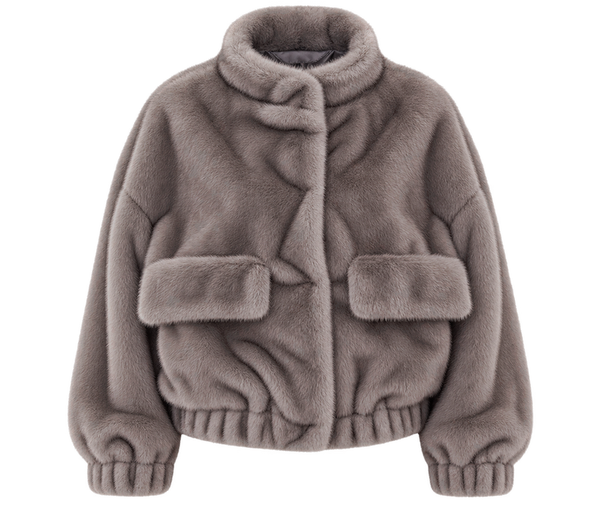 Liu Jo Giubbotto in Pelliccia Sintetica Donna Silver Grey WF6215E1133-09077