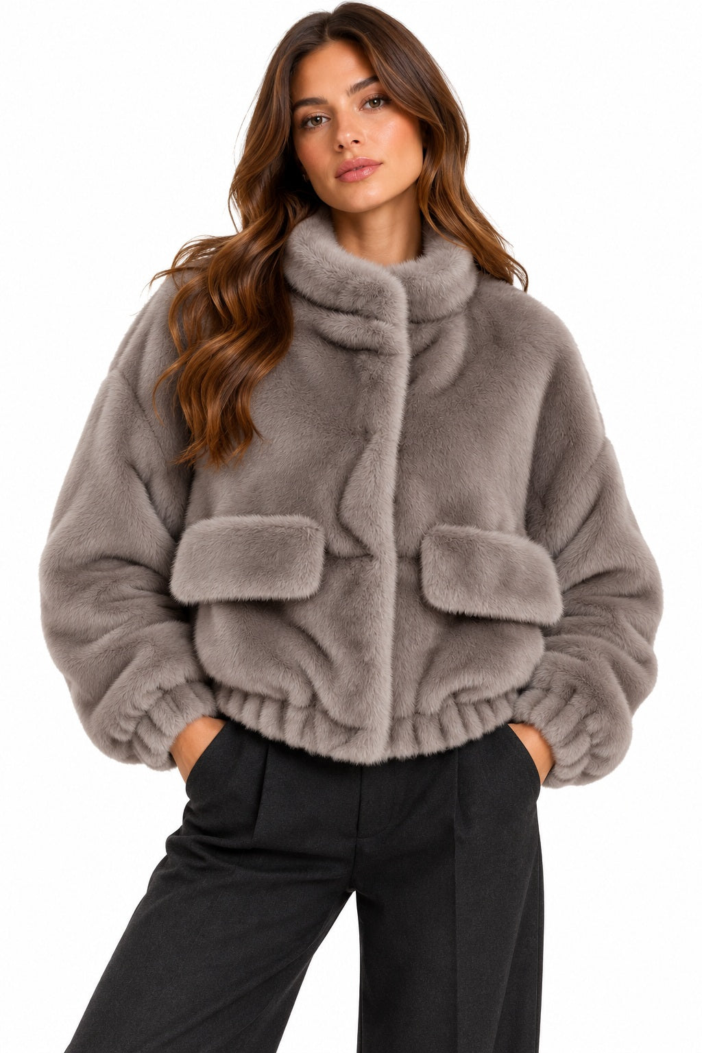 Liu Jo Giubbotto in Pelliccia Sintetica Donna Silver Grey WF6215E1133-09077
