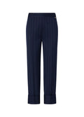 Liu Jo Pantalone Donna Gessato Blu Lurex con Risvolto WF6250T731A-L9173