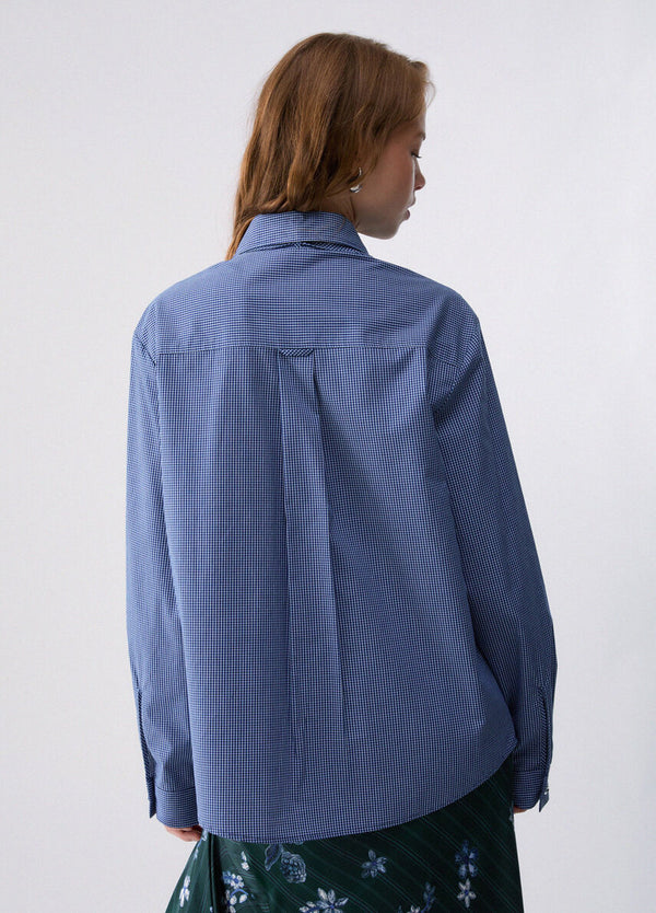 Liu Jo Donna CAMICIA C/ CRAVATTA CON RICAMI Nuit noir check WF6269T740A-L9571