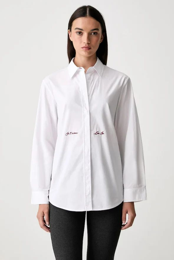 Liu Jo Camicia Donna Bianca con Ricamo Bianco Ottico WF6273T741A-11111