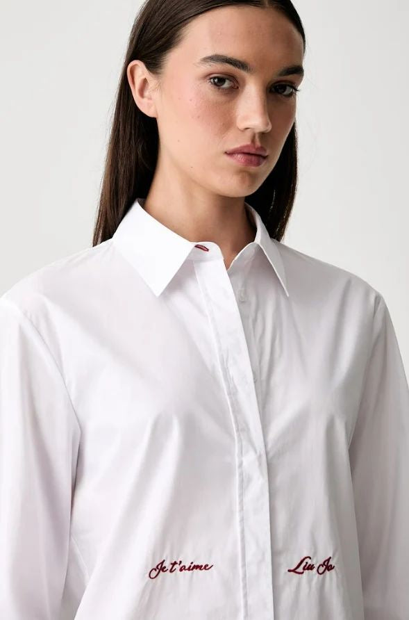 Liu Jo Camicia Donna Bianca con Ricamo Bianco Ottico WF6273T741A-11111