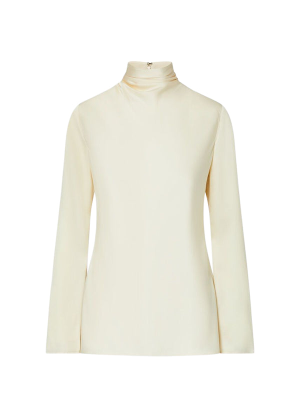 Liu Jo Blusa Donna in Satin Panna con Collo Drappeggiato WF6282T2571-51216