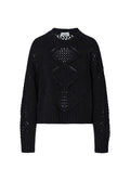 Liu Jo Maglia Corta Donna in Misto Lana Nera con Perline WF6286MA37R-22222