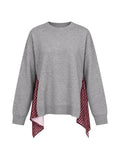 Liu Jo Maglia Donna Grigio Medio Mélange con Inserti Laterali a Spicchi WF6290MA16R-L9192