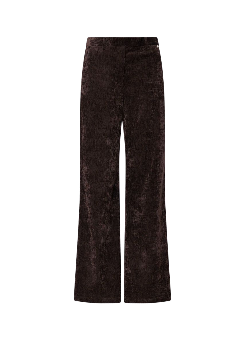 Liu Jo Pantalone Donna Straight in Velluto Marrone Mole WF6306T737A-91106