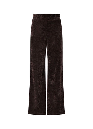 Liu Jo Pantalone Donna Straight in Velluto Marrone Mole WF6306T737A-91106