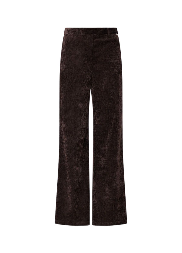 Liu Jo Pantalone Donna Straight in Velluto Marrone Mole WF6306T737A-91106