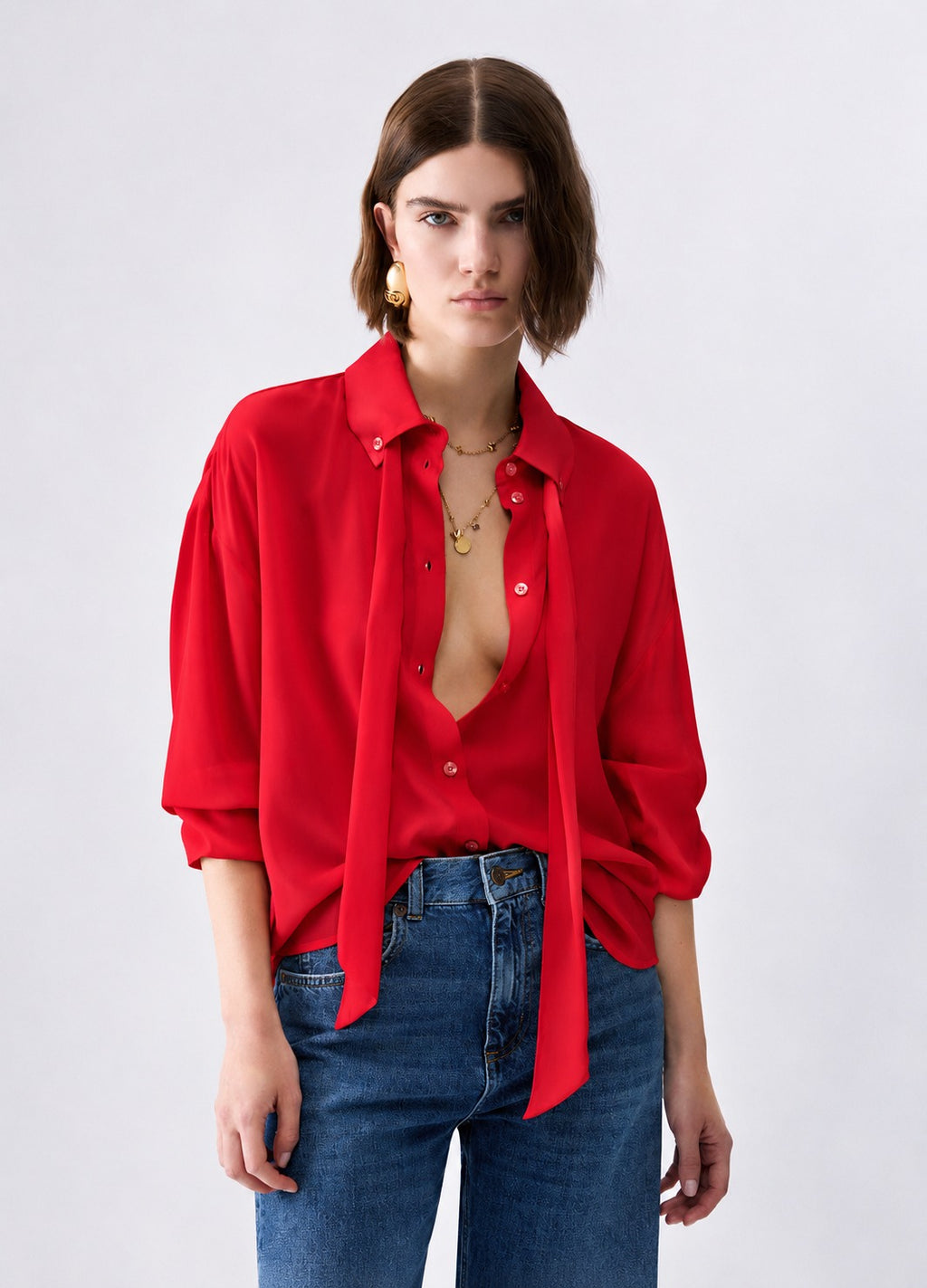 Liu Jo Camicia Donna Scarlet con Sciarpa WF6330T2578-92033