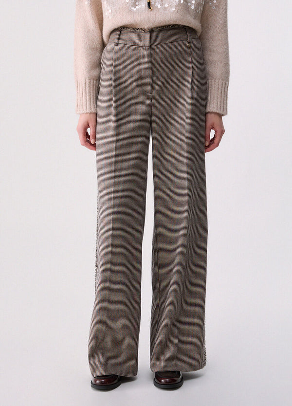 Liu Jo Pantalone Donna Lungo Mini Pied de Poule WF6336T728A-L9170