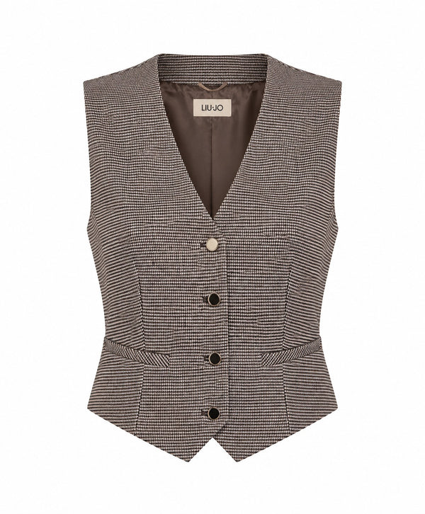 Liu Jo Gilet Donna Mini Pied de Poule Precious WF6337T727A-L9169