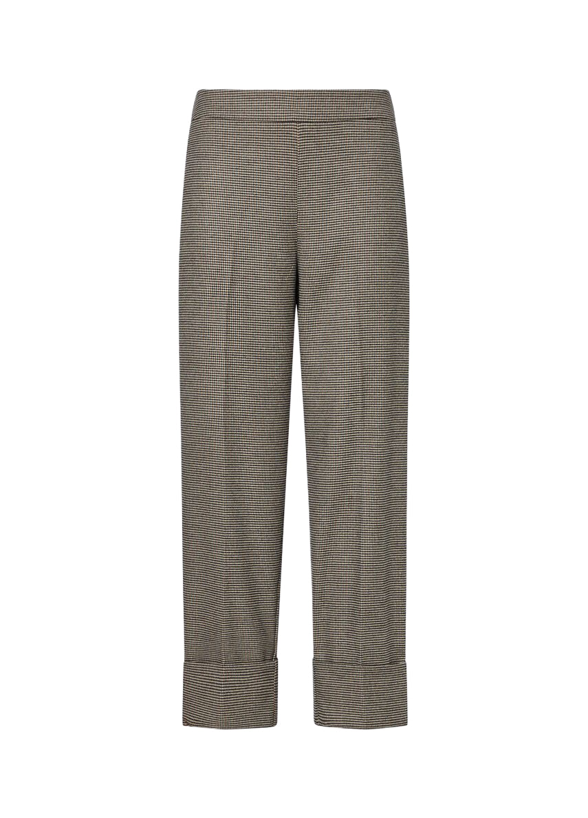 Titolo SEO consigliato<br />Liu Jo Pantalone Donna a Vita Alta con Risvolto Mini Pied de Poule WF6359T728A-L9170