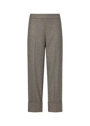 Titolo SEO consigliato<br />Liu Jo Pantalone Donna a Vita Alta con Risvolto Mini Pied de Poule WF6359T728A-L9170