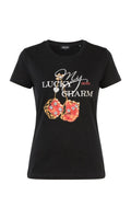 Liu Jo T-Shirt Donna Skinny Fit Manica Corta Nero Lucky Cubes WF6407JS923-L9544