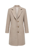 Liu Jo Cappotto Donna Elegante Beige Sabbia con Revers e Bottoni WF6411T720A-X0346