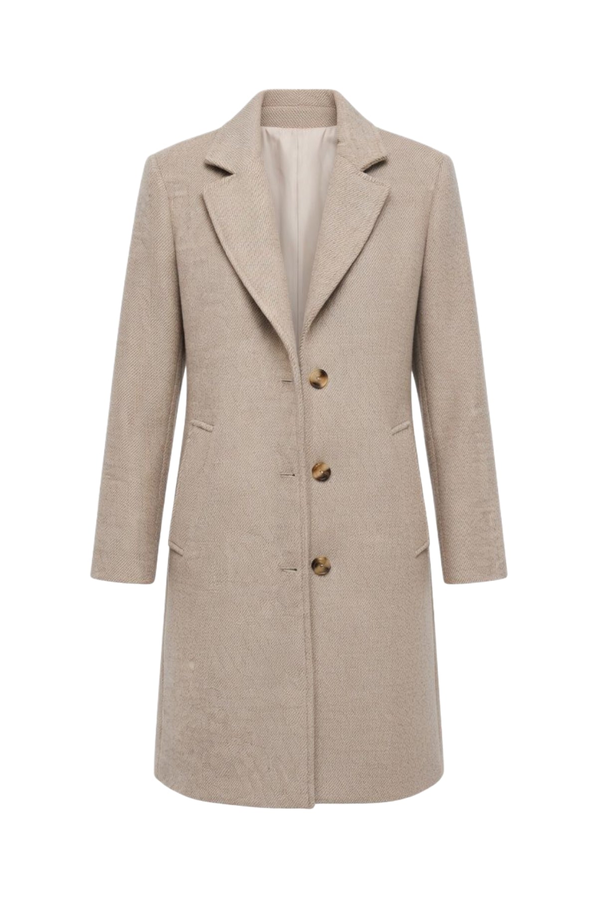 Liu Jo Cappotto Donna Elegante Beige Sabbia con Revers e Bottoni WF6411T720A-X0346