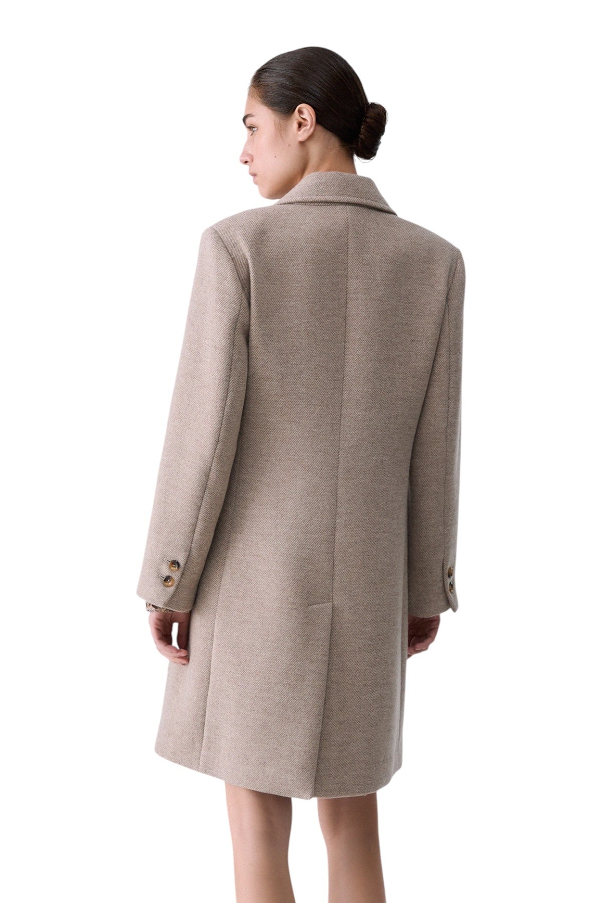 Liu Jo Cappotto Donna Elegante Beige Sabbia con Revers e Bottoni WF6411T720A-X0346