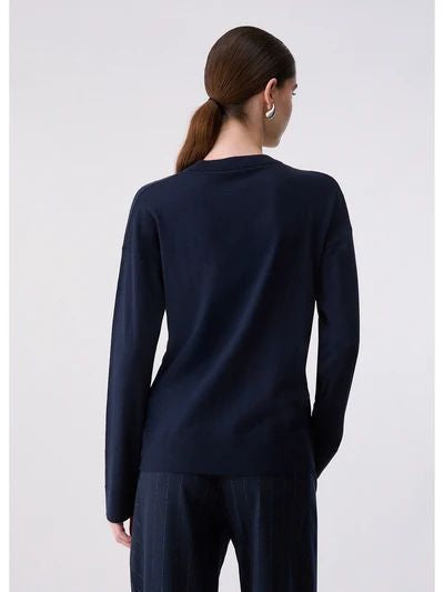 Liu Jo Maglia Donna Basic Girocollo in Misto Lana Nuit Noir WF6418MA16R-93922