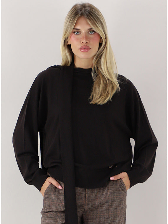 Liu Jo Maglia Donna con Fusciacca al Collo e Maniche Lunghe Mole WF6445MA16R-91106