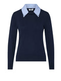 Liu Jo Maglia Donna con Colletto in Popeline Nuit Noir/Pop Dusk Blue WF6452MA16R-L9446