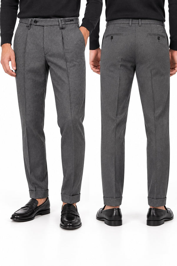 Michael Coal | Pantalone Sartoriale Uomo Nero con Pence e Tasche America | Frederick 5013 | MCFRK5013F26-019