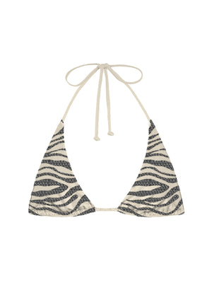 Mc2 Saint Barth Fully Adjustable Triangle Bikini Top Guiana Shiny Strass Zebra 1000 - Guia003