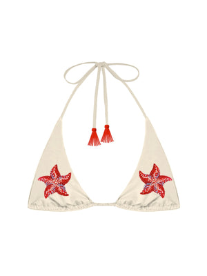 Mc2 Saint Barth Fully Adjustable Triangle Bikini Top Guiana Beads Starfish 10 - Guia003