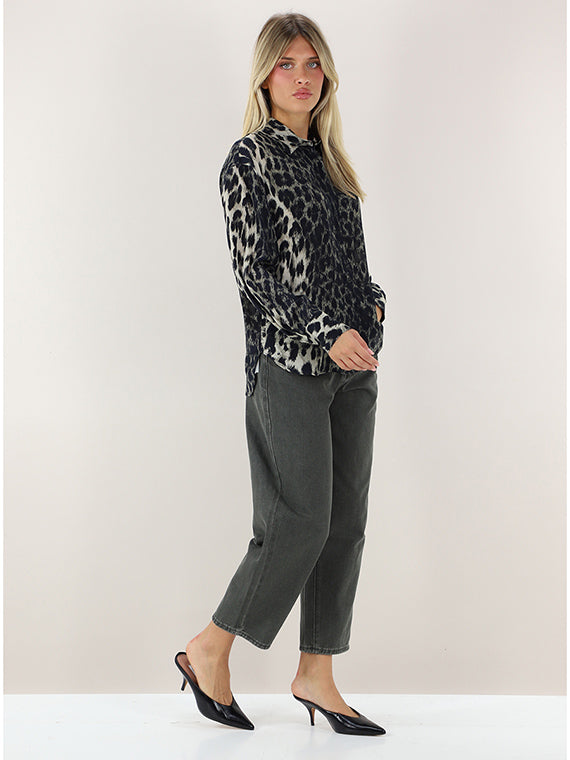 Kaos Camicia Donna in Viscosa Animalier Forest SI1GX023