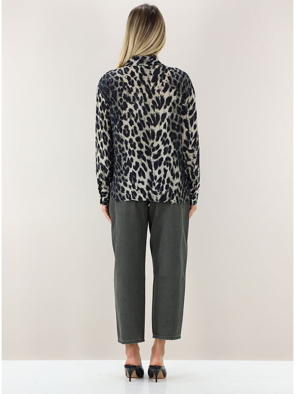 Kaos Camicia Donna in Viscosa Animalier Forest SI1GX023