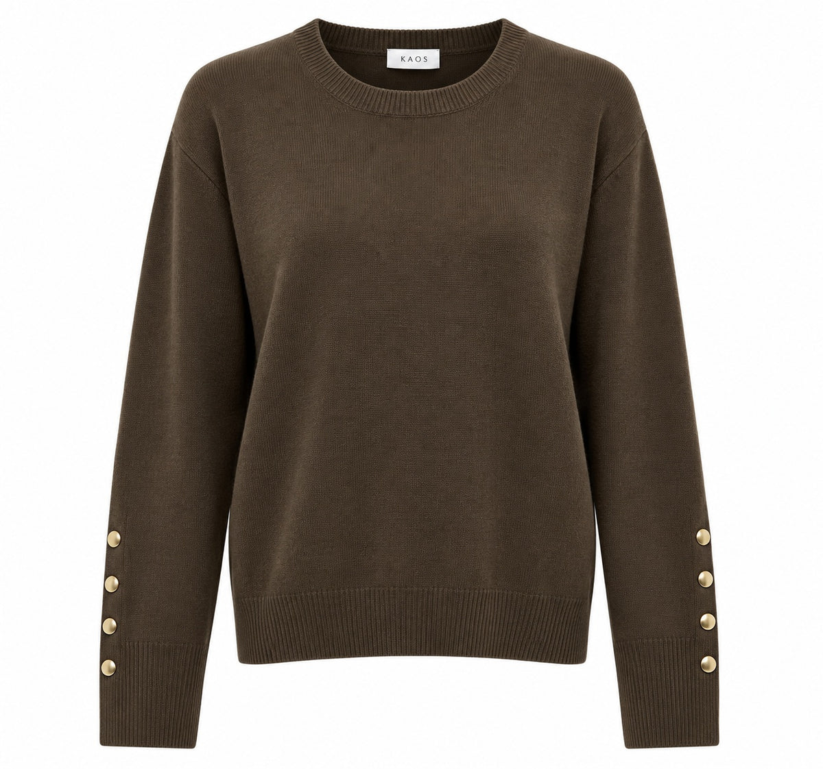 Kaos Maglia Donna Girocollo Forest con Bottoni Dorati sulle Maniche SI1KT010