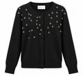 Kaos Cardigan Donna Nero con Applicazioni Gioiello e Girocollo SI1KT012